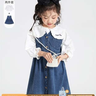 衣服柔软牛仔裙子童装 儿童搭配2025新款 小女孩衬衫 女童连衣裙秋装