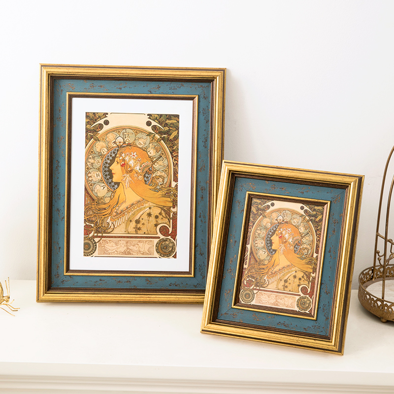 相框摆台挂墙复古欧式7寸6 10 12寸创意美式框架婚纱照片像框画框