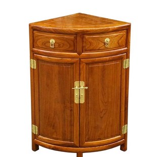 中式实木角柜墙角墙边置物架餐边餐厅三角形家用转角客厅储物边角