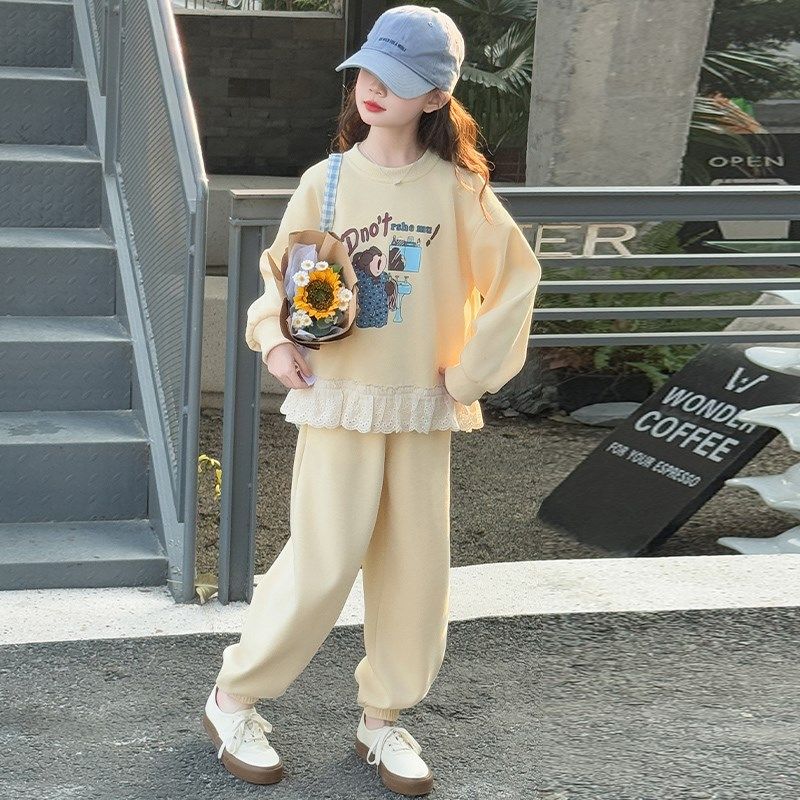 女童卫衣套装2025新款春秋超好看洋气女孩高级感中大童休闲两件套