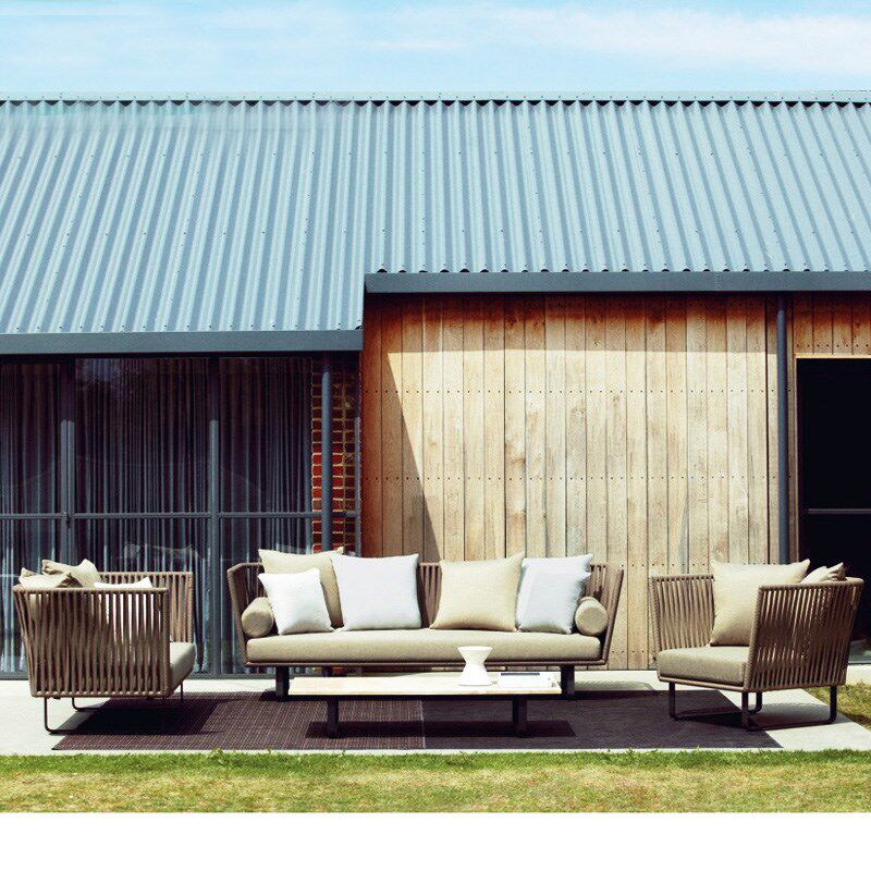 莫家北欧户外沙发阳光房休闲桌椅酒店大堂创意家具露天阳台藤椅