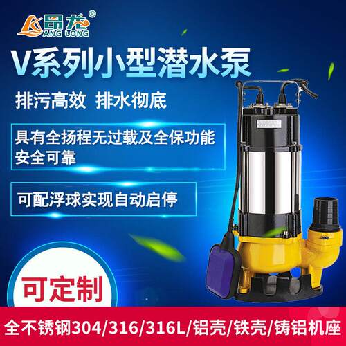 农用灌溉抽水机小水泵 耐腐蚀小型污水泵0.45KW 可带浮球潜污泵
