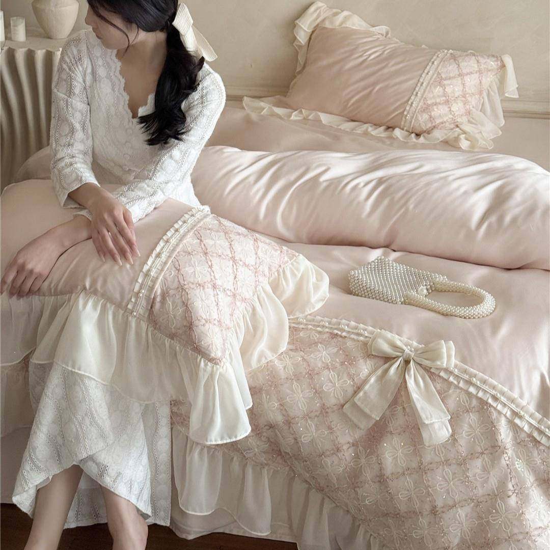 法式风蕾丝蝴蝶结凉感透气床品夏季兰精莱赛尔天丝四件套,电子元器件市场,其它元器件,淘宝优惠券,粉丝福利购,淘宝优惠卷