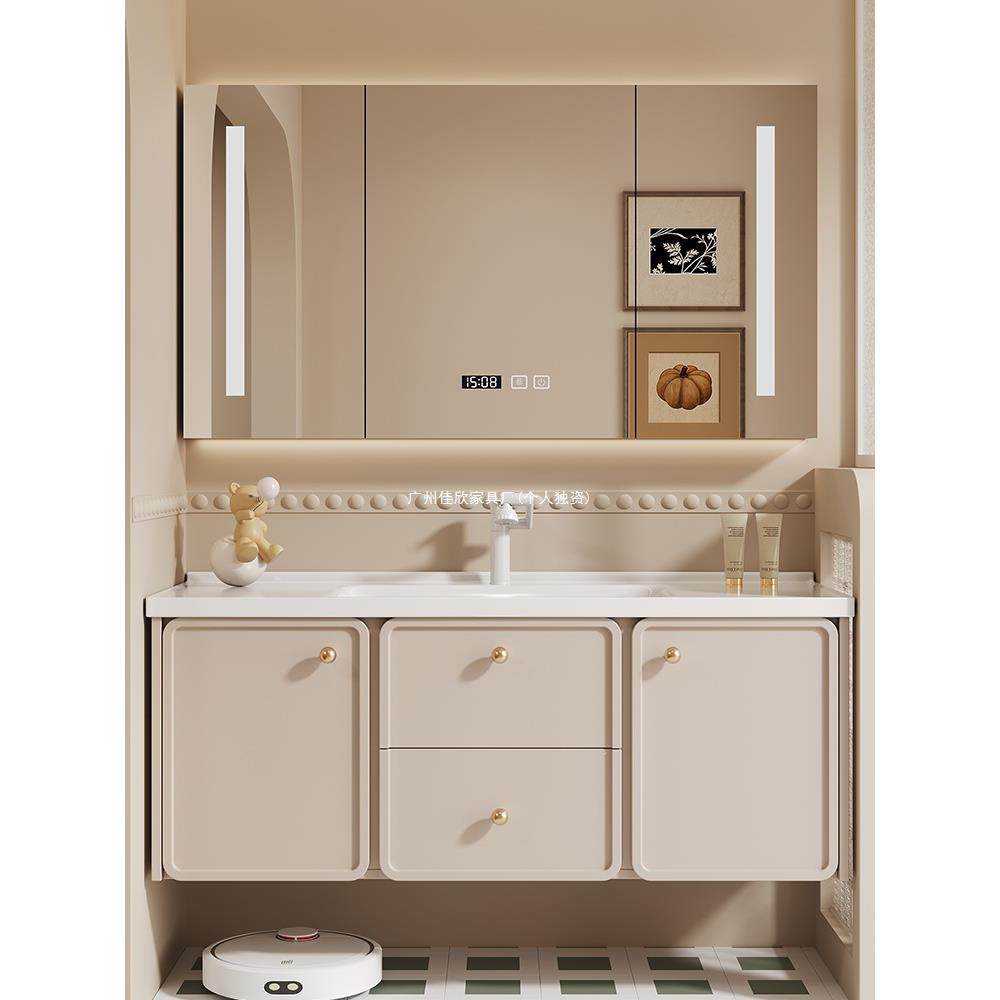 奶油风法式浴室柜组合陶瓷一体盆洗手脸盆柜卫生间洗漱台现代简约,鲜花速递/花卉仿真/绿植园艺,割草机/草坪机,淘宝优惠券,粉丝福利购,淘宝优惠卷