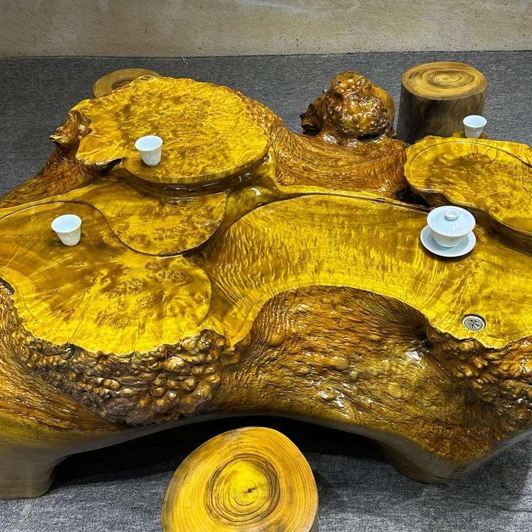 金丝楠木根雕茶台茶几树根茶桌雕刻整体茶海实木樟特大号
