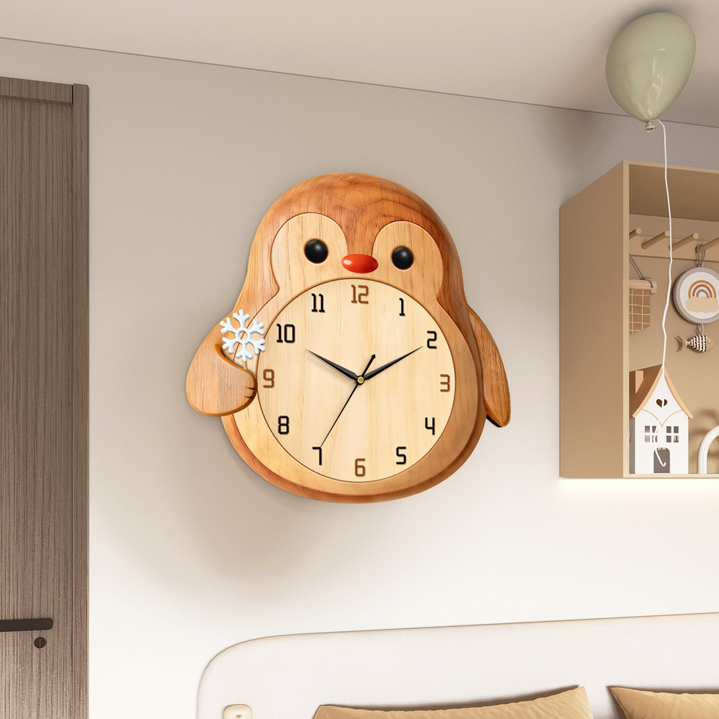 摇摆钟表挂钟客厅新款创意卡通家用时钟挂墙木纹免打孔静音石英钟,居家日用,挂钟,淘宝优惠券,粉丝福利购,淘宝优惠卷