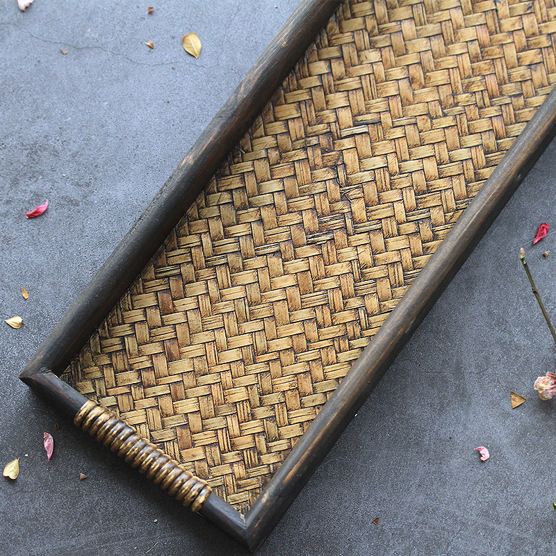 香道用托盘长方形香道竹编香盘入门工具用具装香薰炉茶盘实用托