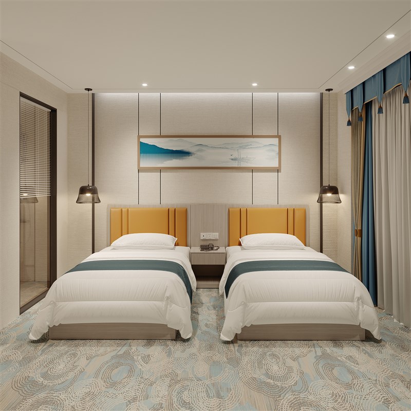 宾馆床酒店家具标间单间全定制出租房床专用式民宿公寓单人床