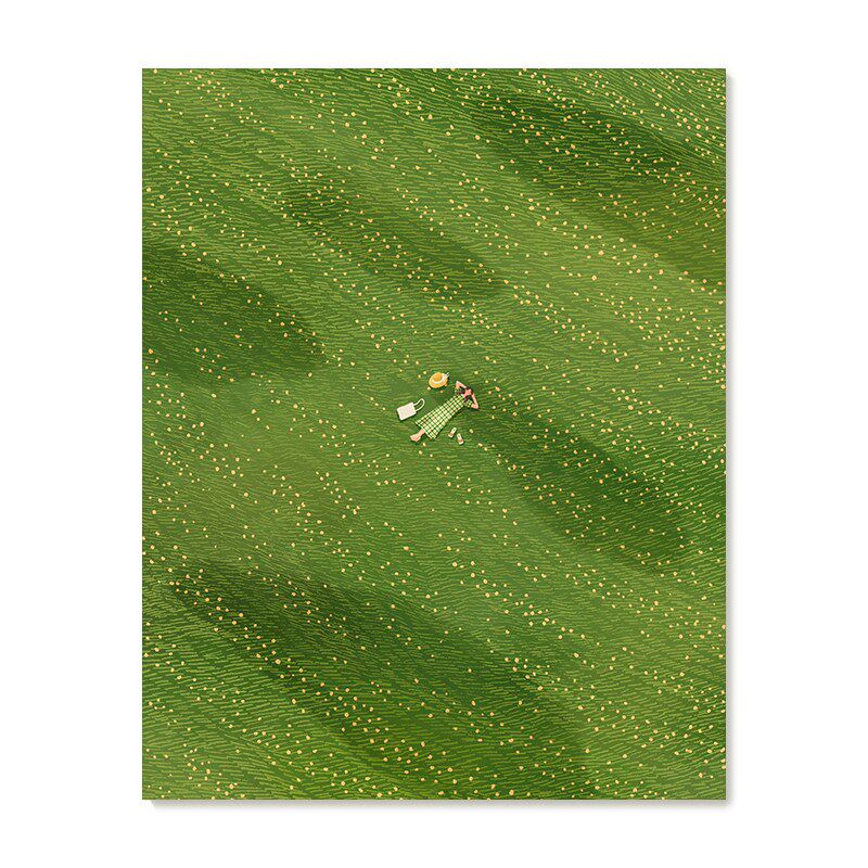 【特惠捡漏】插画师Subin复刻艺术版画清新治愈草地风景装饰画芯