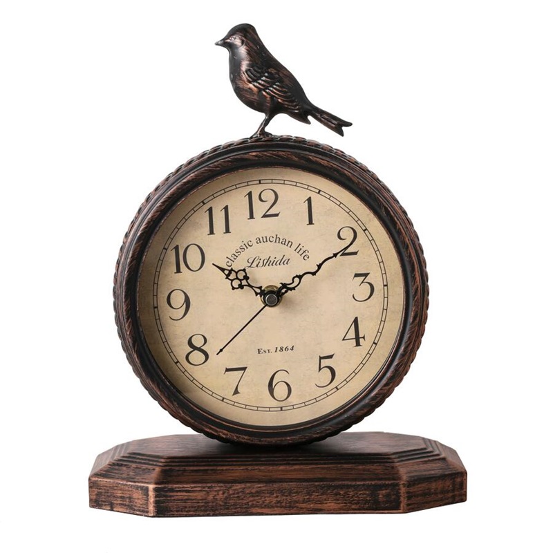 座钟客厅复古家用台钟欧式创意个性简怀旧钟表台式约时钟桌面摆件