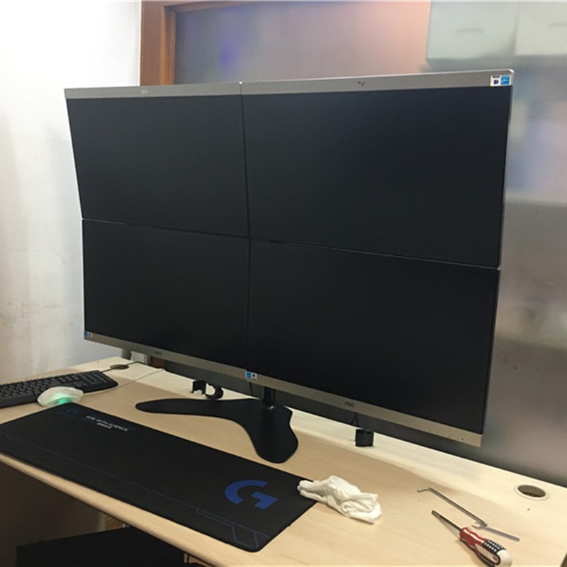 32寸曲面屏四屏屏显示器支架桌面电脑液晶多屏幕上下升降电脑架