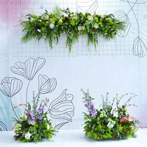 新款婚礼婚庆森系小套系仿真花假花周岁场景橱窗装饰商务花艺摆设