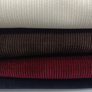 雪尼尔加绒中细条绒布料保暖秋冬弾力面料