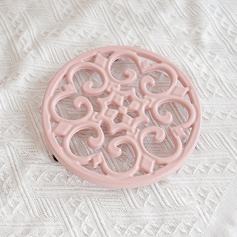 出口铸铁隔热锅垫防烫铁艺珐琅砂锅垫茶杯餐桌圆形耐高温彩色餐垫