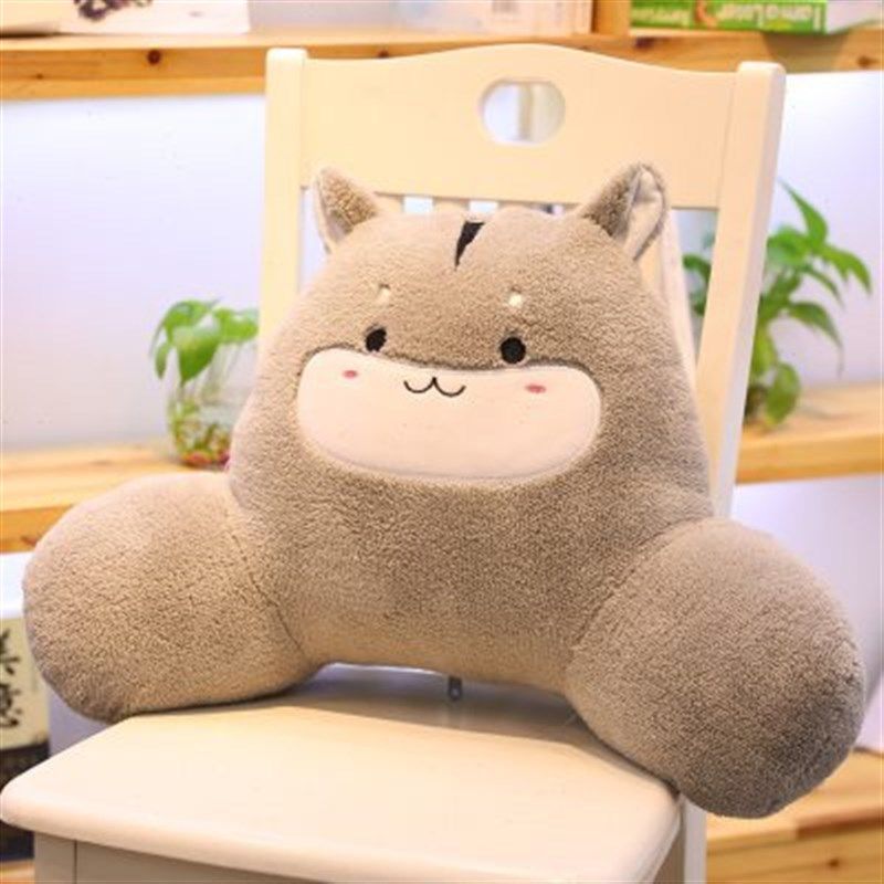卡通办公室座椅腰靠毛绒腰枕汽车靠枕沙发靠背椅子床头护腰垫