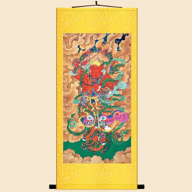 王灵官画像挂图 护法镇山神将神像画 绢布卷轴挂画装饰画来图定制
