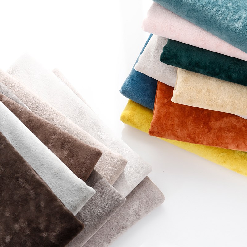 磨砂绒冰花绒丝绒沙发布料加厚软包硬包抱枕桌布窗帘天鹅绒