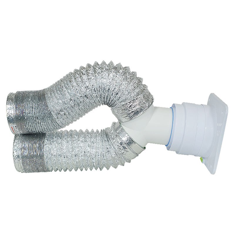 Y型三通带底座带止回防串味防臭味卫生间浴霸软管分流100mm