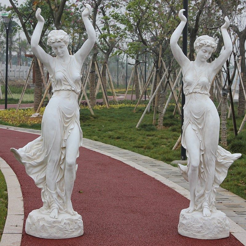 欧式仕女玻璃钢雕像花园花盆落地摆件酒店庭院人物婚庆景观装饰品