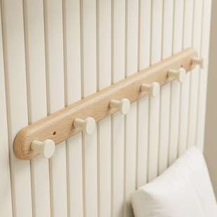 奶油风挂衣钩挂衣架挂钩一排衣柜外侧面门后入户玄关壁挂墙上实木