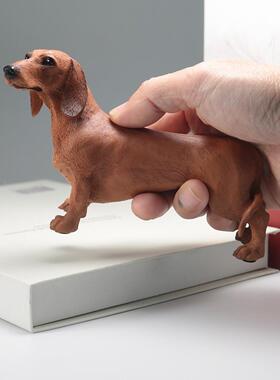 质模玩仿树真J074模腊肠犬狗型品车载摆件脂工艺品