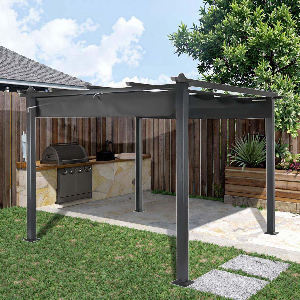 棚户外台庭院拉雨室XF外花露园推遮阳棚手动伸缩遮阳棚