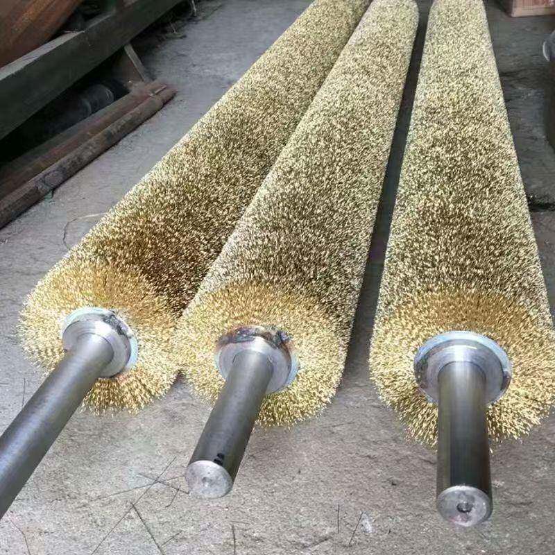 工业毛刷钢材除锈缠绕式光钢丝滚NXQ筒刷钢板洗抛除锈清去刺钢毛