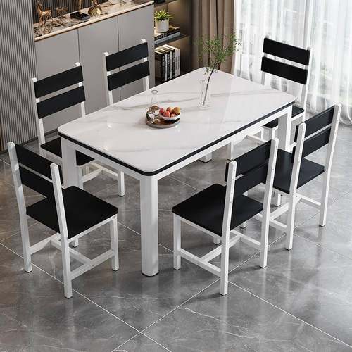 钢化玻用璃餐桌椅家31326餐小户型餐长方形现代简约桌桌椅组合吃