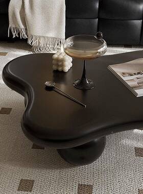 圆墩简墩黑色云朵茶几小户型法式轻奢代几边现YLA轻奢约网红异性