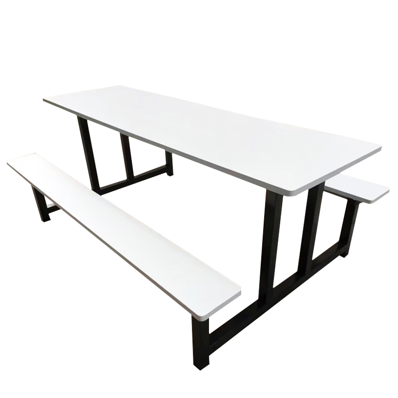 学生员工食堂餐桌椅小吃店四人六人不锈钢玻璃钢连体快餐桌椅