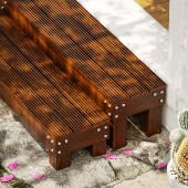 木头阶梯入户室外二步台阶脚踏踏步板木质阳台门口楼梯地面增高凳
