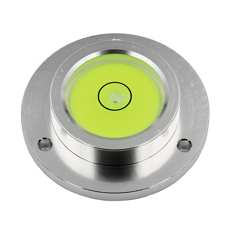铝合金圆盘式调平水平仪法兰盘水准泡珠设备用绿色万向水泡58x15