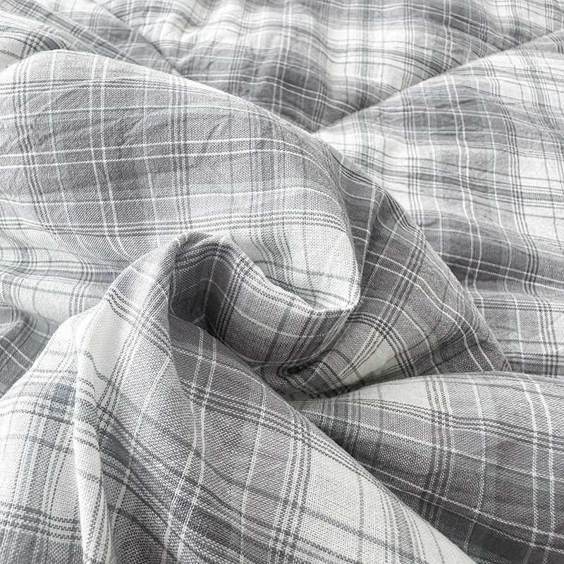 全棉水洗棉简约格子多功能抱枕被办公室纯色车载午睡被空调被靠枕