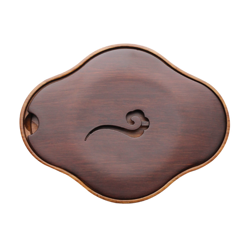 聚器堂 实木重竹壶承手工茶台迷你干泡台储水式茶盘壶托壶垫茶托