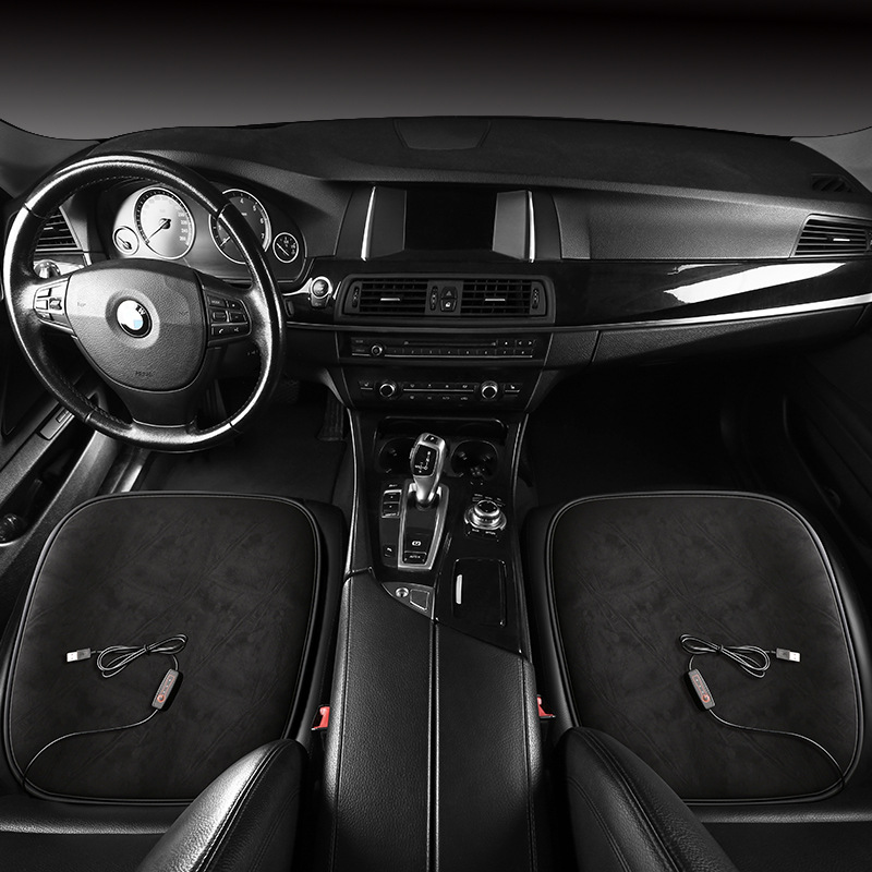 USB接口汽车加热坐垫冬季保暖垫小方垫短植绒加热垫屁股垫单片垫