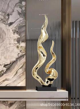 客厅电视柜玄关现落摆件代轻奢酒店堂样板68280间大装饰地艺术树脂雕塑