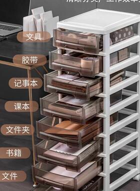 抽件屉文收纳柜办公室桌面多层A4储物盒学生底DWY下式文具桌夹缝
