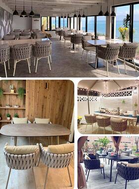 户外桌椅庭院岩藤高端别墅板OUS子花园阳台家具桌室外休闲防水椅