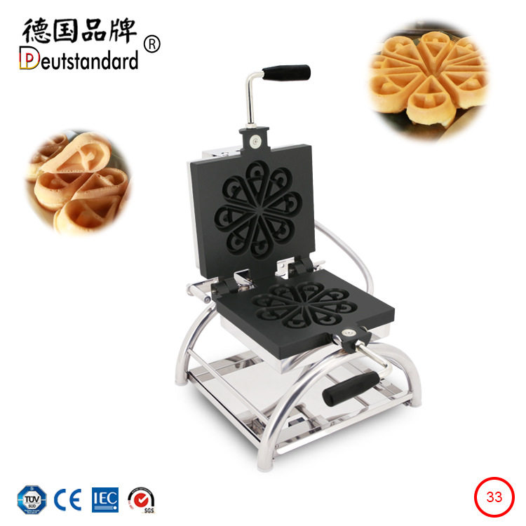 电热旋转大格水滴商用华夫饼机