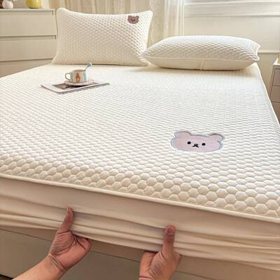 A类熊熊夹防MQA棉单床垫笠防尘滑床罩家用防水隔尿四床保护罩季通