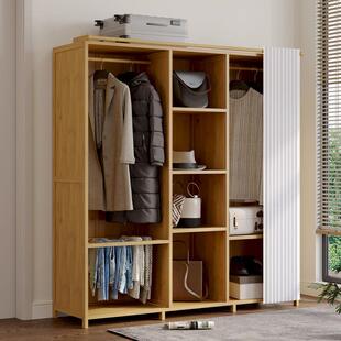 实木衣柜房子简易衣柜卧室家易QGM组装出租用用简结实耐用柜子布