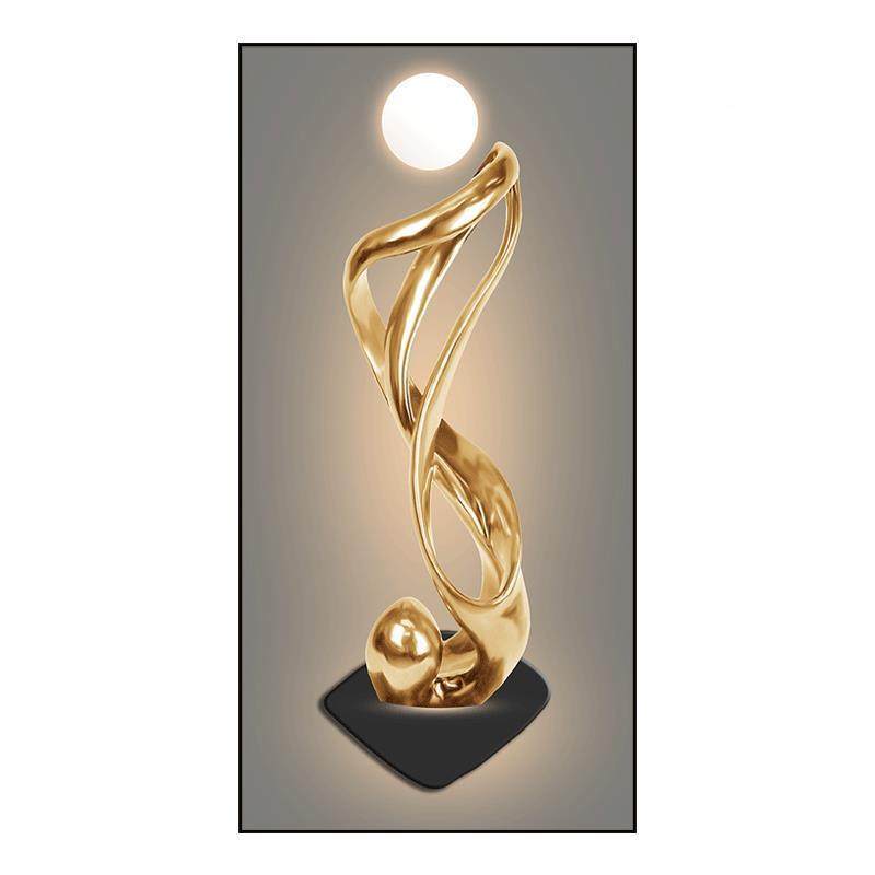 时来运转玄关装饰画画入户走廊过抽象挂梯HJS间竖版现代轻奢道楼