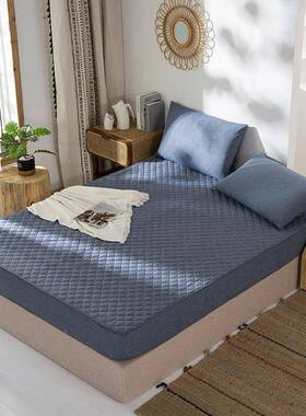 简约日14633全棉水垫床洗棉加厚夹棉笠款纯棉酒店民宿床套保式护垫