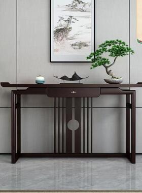 新式玄关榆桌中式全实木老榆木供桌案供台进条门入中户老木LDM玄