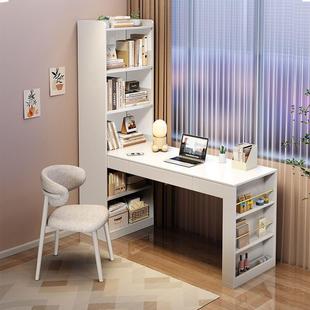 丛一良实木书家桌带书架体学生简学习桌约现代NIK用写字桌卧室电