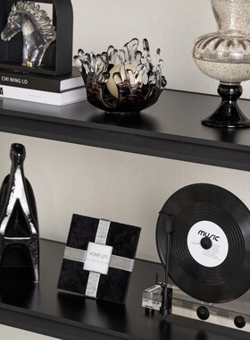 现代家居小生境沙发背景墙摆件样板房酒店商务风格书架高档软摆