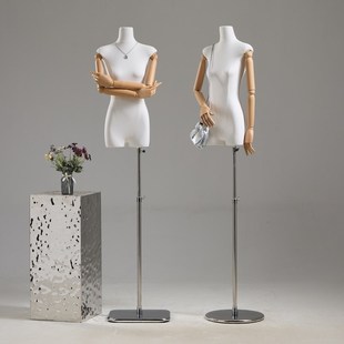 韩系服装店高级扁身模特道具女装人偶半身橱窗人台扁平人体展示架