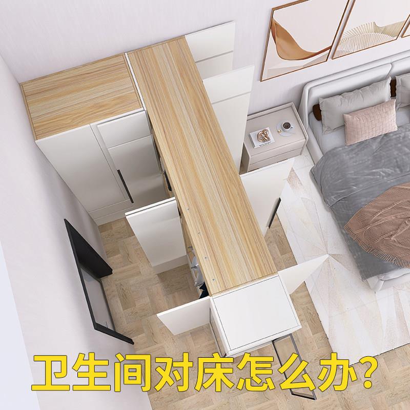 卧室一体隔断柜双面开门一房变两房家用靠墙主卧L型转角衣柜组合