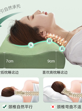 45*28泰国天然乳胶枕头单人军绿色枕套护颈枕男女宿舍专用硬枕芯