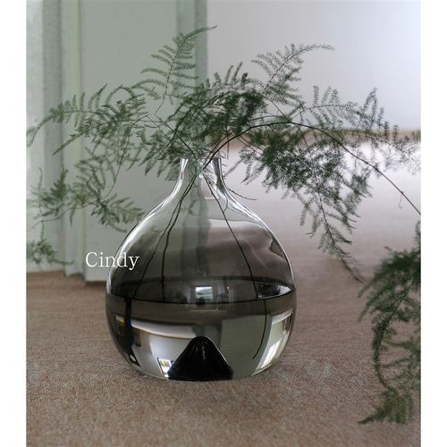 cindy美学北欧简约高级感吊钟马醉木大号落地玻璃花瓶网红大肚瓶